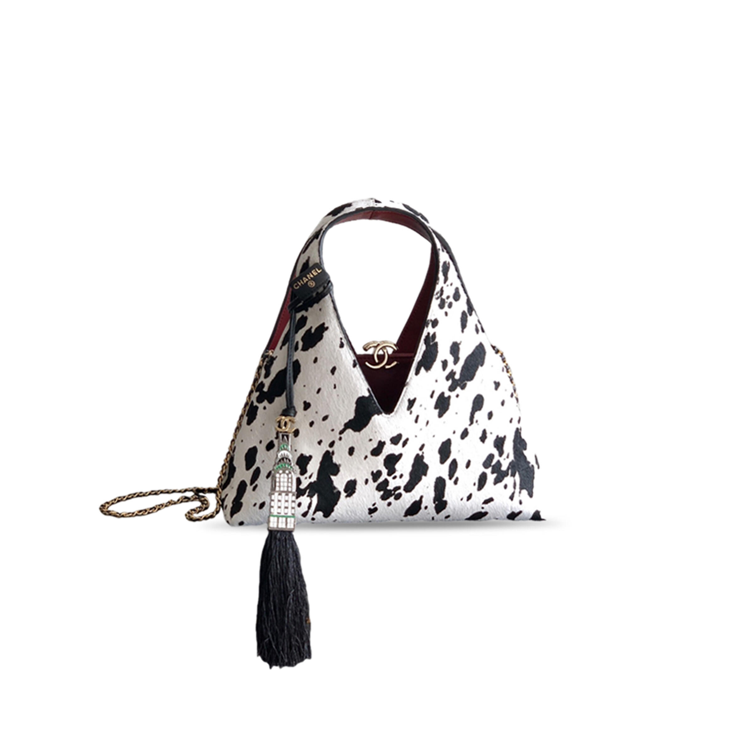 Ch**el 26a black and white polka dot handbag (32*32*11cm)